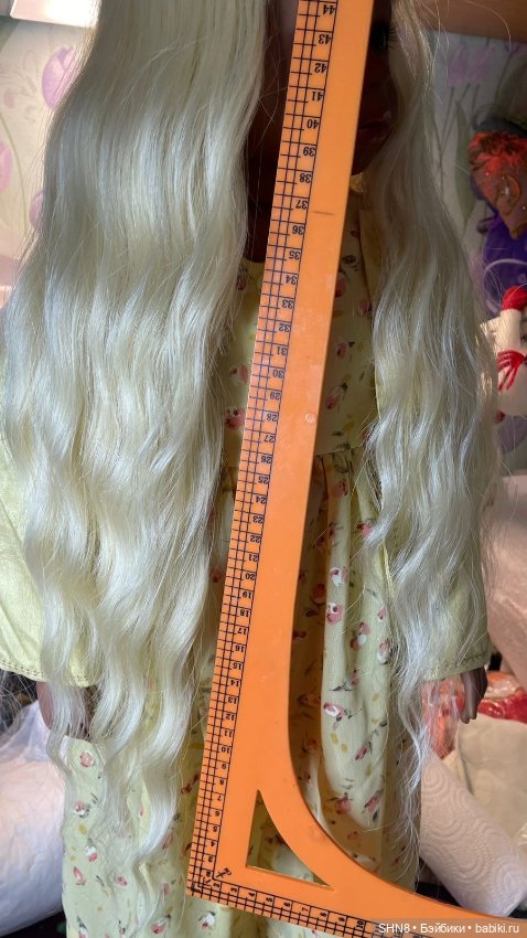 Роскошный длинный парик блонд светлый на голову 35-37 см (фото 5)