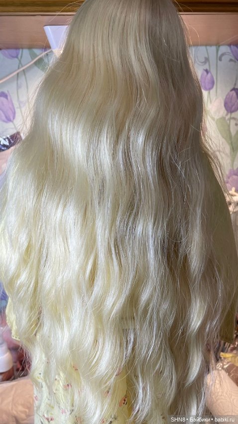 Роскошный длинный парик блонд светлый на голову 35-37 см (фото 3)