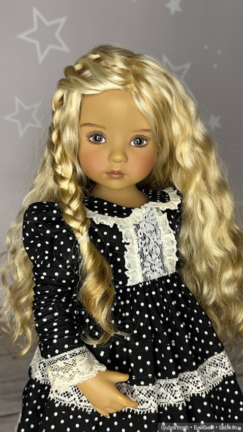 Нарядное платье в горошек с пышным подъюбникомд для Паола Рейна и аналогичных кукол , ростом 33см (фото 8)