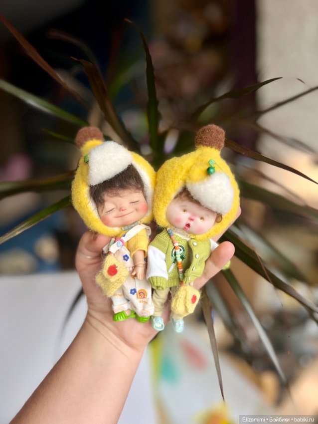 Шапочки + сумочка для ob11/бананчики