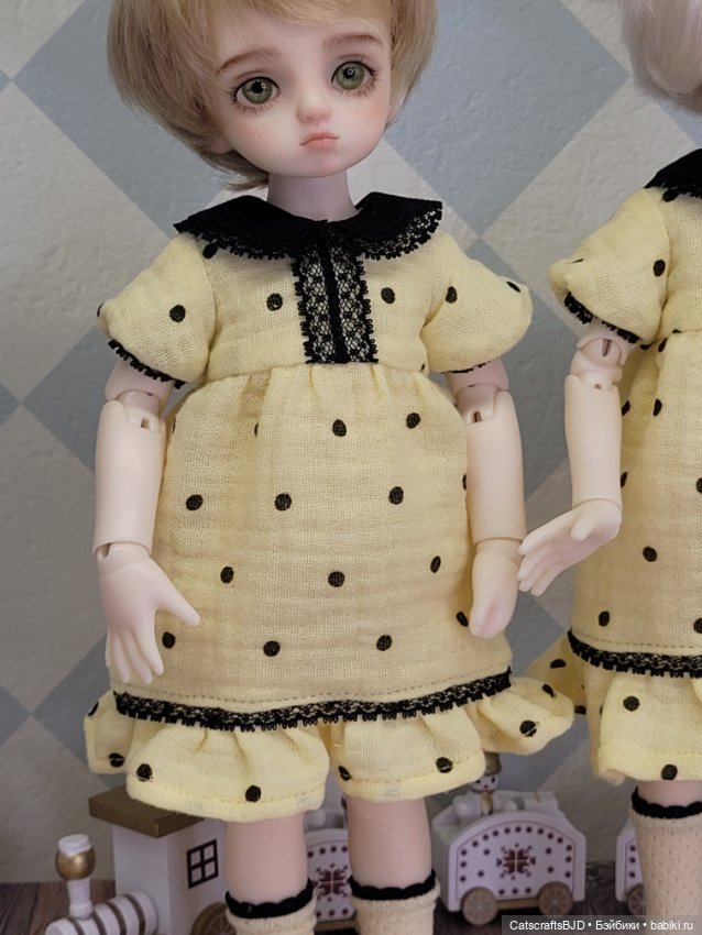 Платья горошек для 1/6 yosd tiny bjd