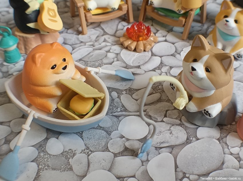 Полный сет фигурок "Собачки на пикнике" Гасяпон (Gashapon)