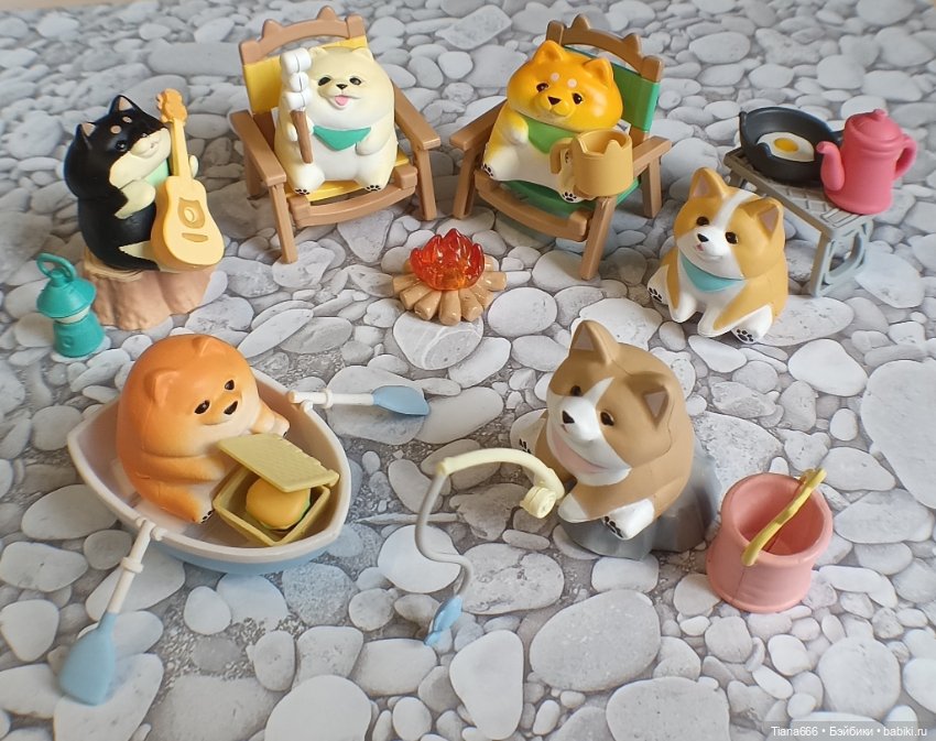 Полный сет фигурок "Собачки на пикнике" Гасяпон (Gashapon) (фото 4)