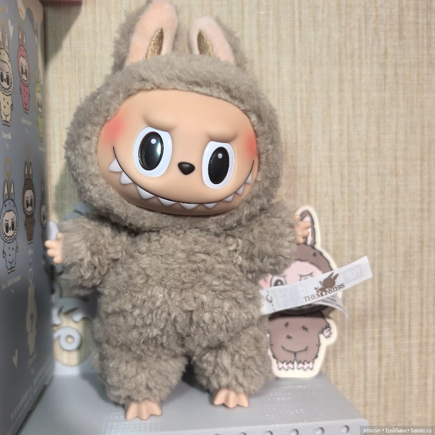 Labubu macaron sesame bean серенький (фото 7)