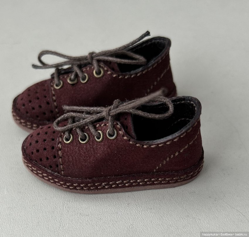 Ботиночки из натуральной кожи для бжд кукол с размером ноги до 5,3х2,0см (фото 5)