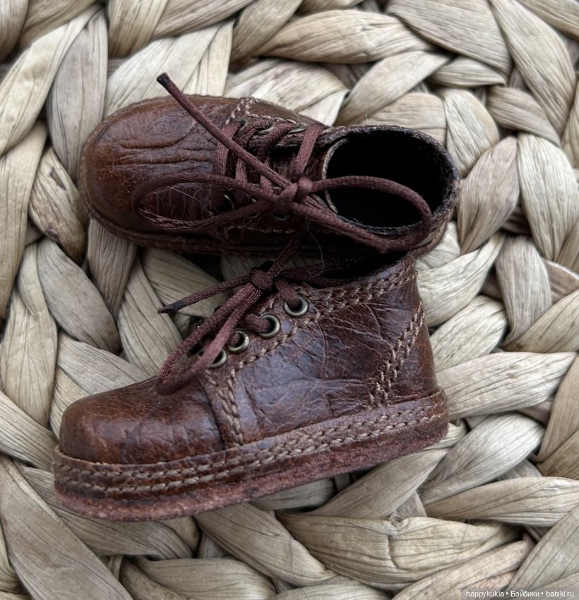 Ботиночки из натуральной кожи для бжд кукол с размером ноги до 5,3х2,0см (фото 3)