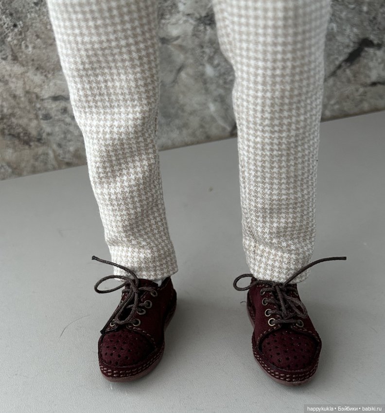 Ботиночки из натуральной кожи для бжд кукол с размером ноги до 5,3х2,0см (фото 8)