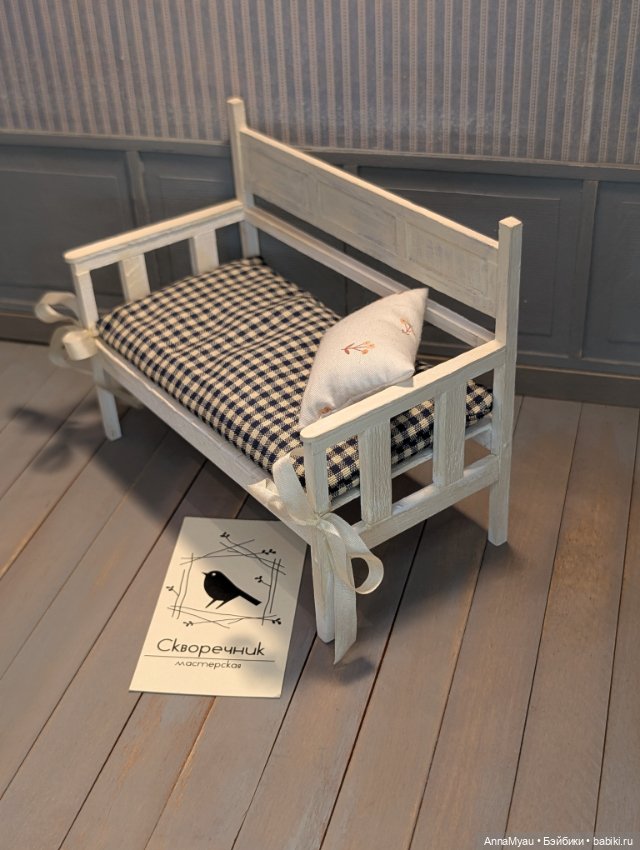 Миниатюрный диванчик в стиле кантри/прованс (фото 5)