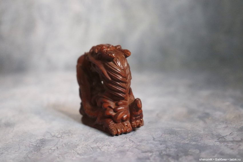 Нэцкэ, окимоно "Дракон в волнах" (фото 6)