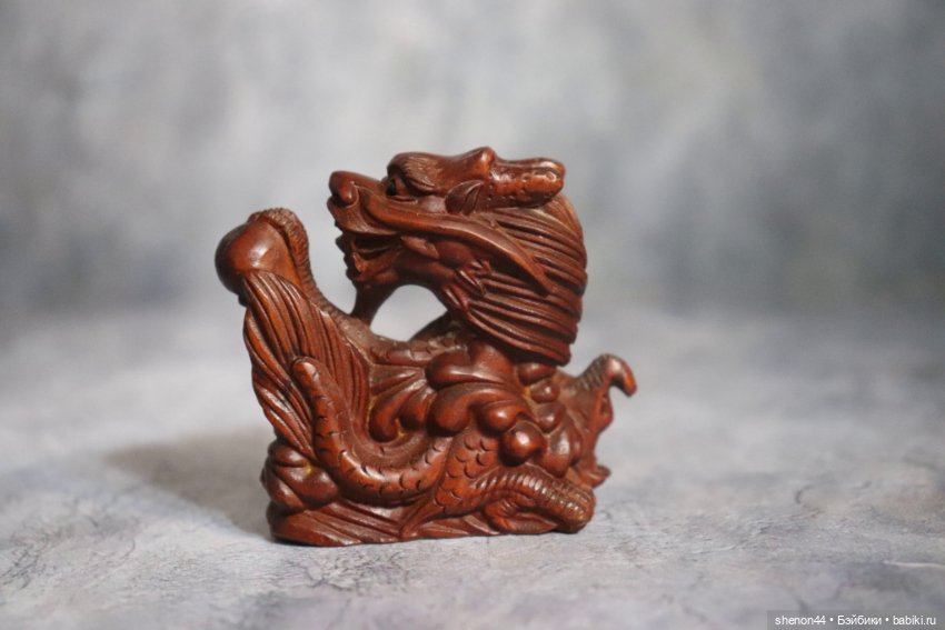 Нэцкэ, окимоно "Дракон в волнах" (фото 7)