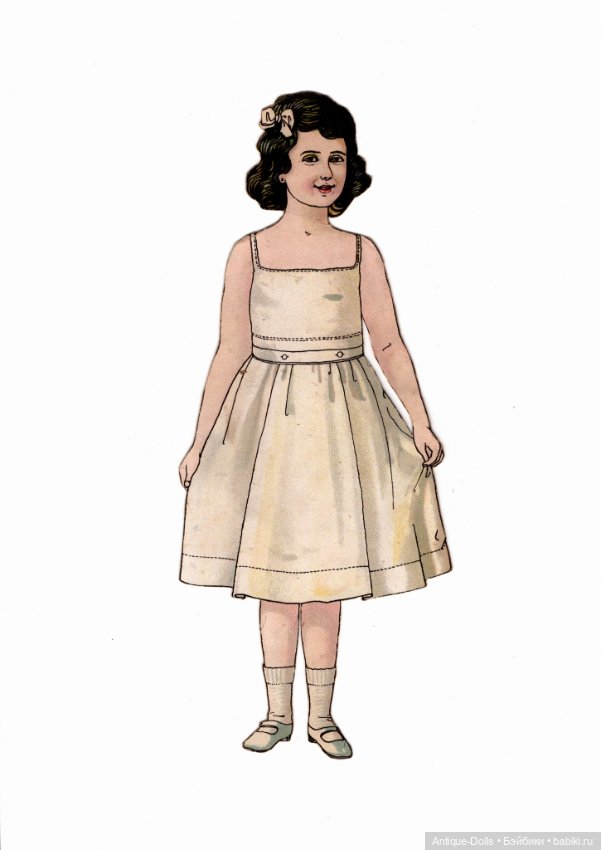 Редкий антикварный набор бумажных кукол «Mein süßes Püppchen» (untersch. G)