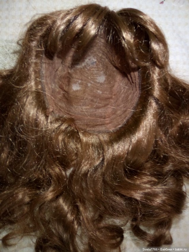 Красивый парик для большой куклы от авторов Левениг, Ляйхт, Оранж на ОГ от 42 до 46 (фото 3)