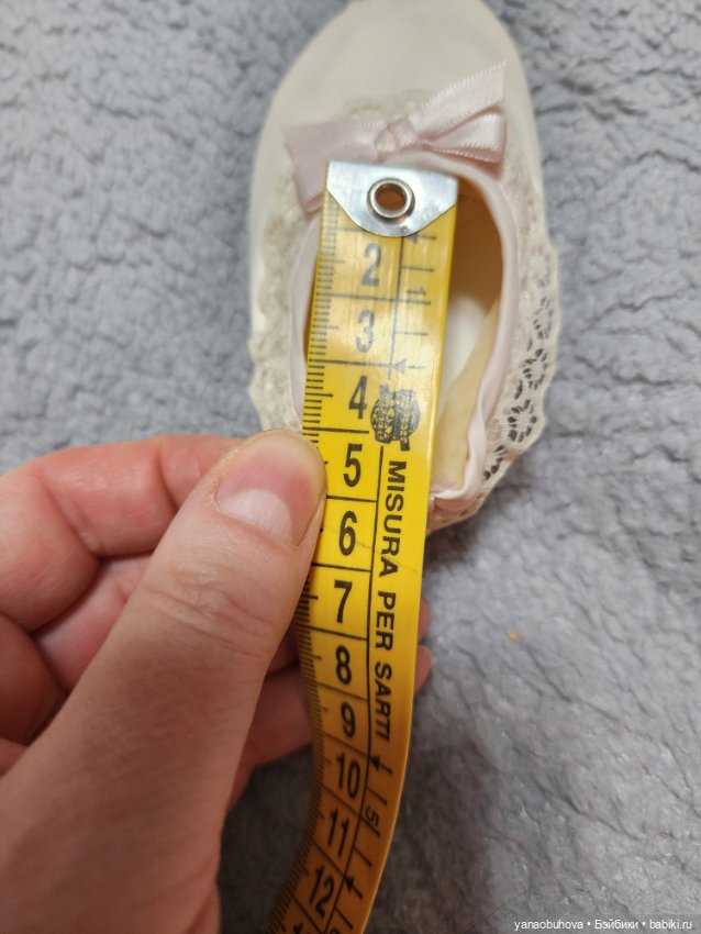 Винтажные розовые атласные пинетки-балетки для больших кукол (фото 8)