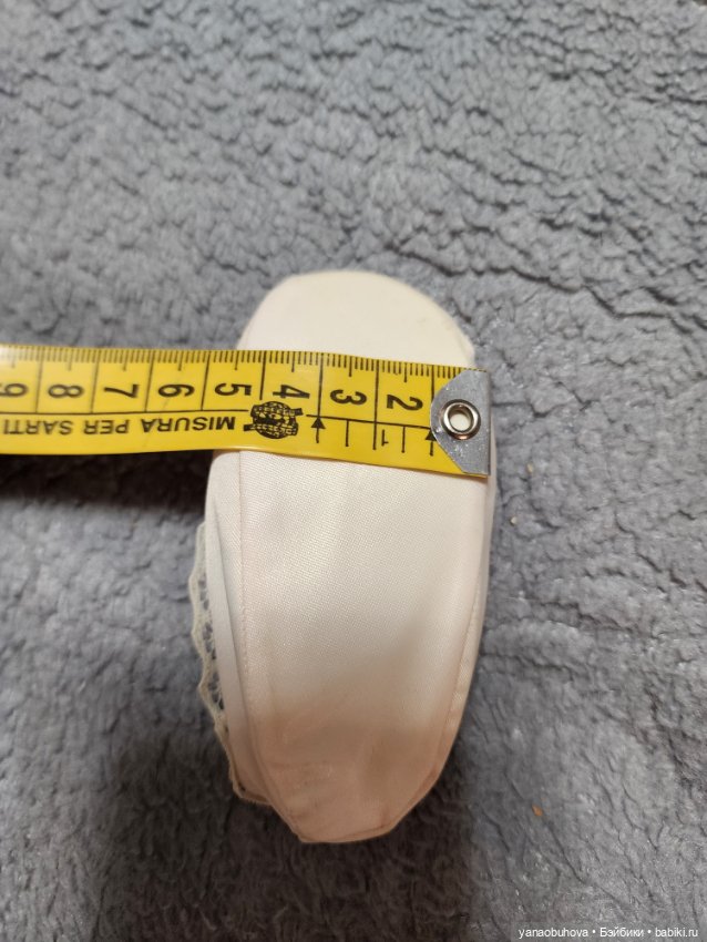 Винтажные розовые атласные пинетки-балетки для больших кукол (фото 7)