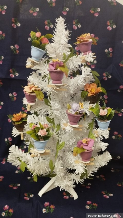 Елочная игрушка - цветочный горшочек