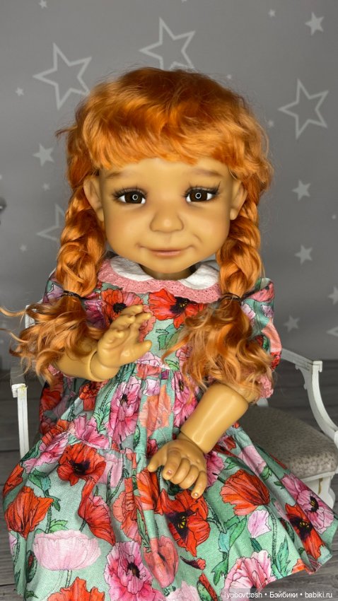 Парик натуральный для Mopped от Meadow dolls с обхватом головы 26см