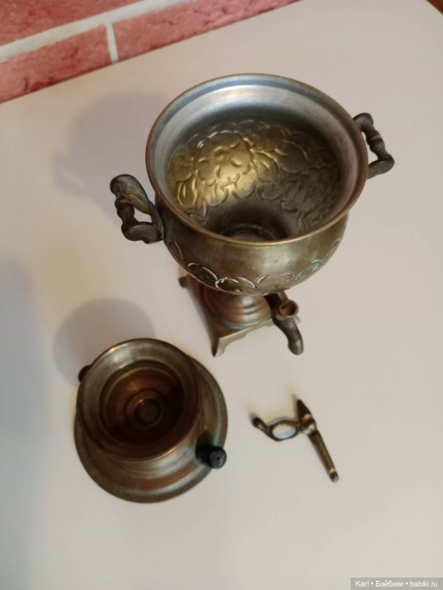 Антикварный самовар для русских антикварных кукол (фото 4)