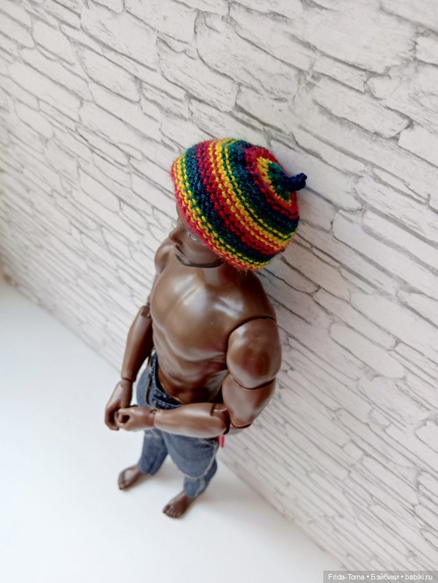 Шапка растаманка для Кена барби Интегрити монарх петворкс бжд (фото 5)