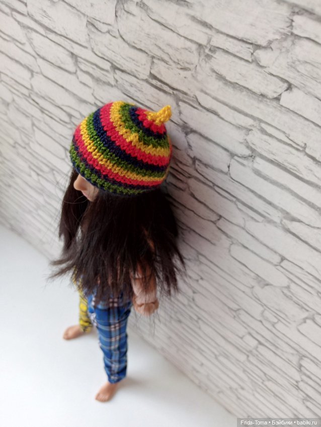 Шапка растаманка для Кена барби Интегрити монарх петворкс бжд (фото 4)