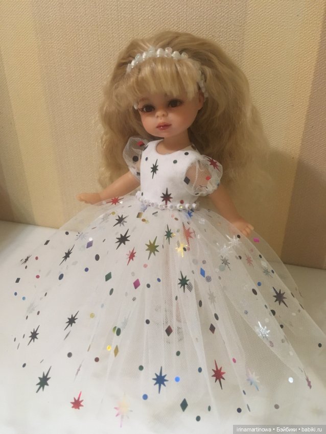 Paola Reina (21 см) белое платье (фото 6)