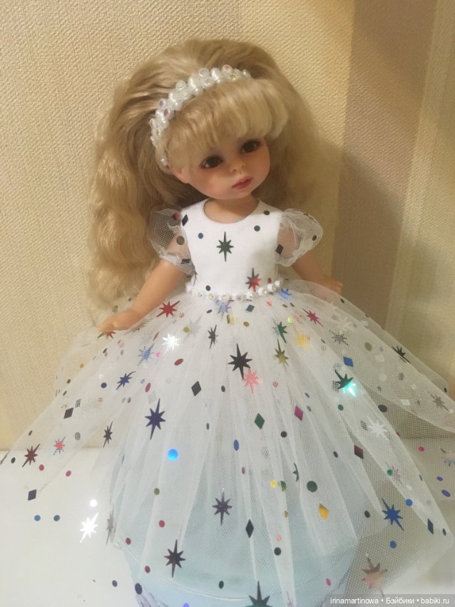Paola Reina (21 см) белое платье (фото 2)