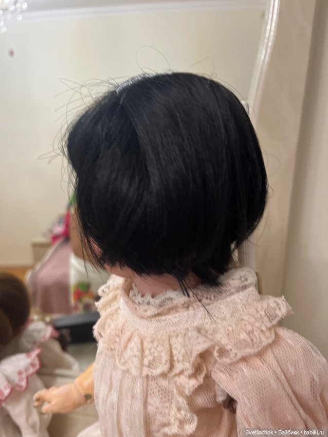 Паричок для антикварных кукол , натуральный волос (фото 2)