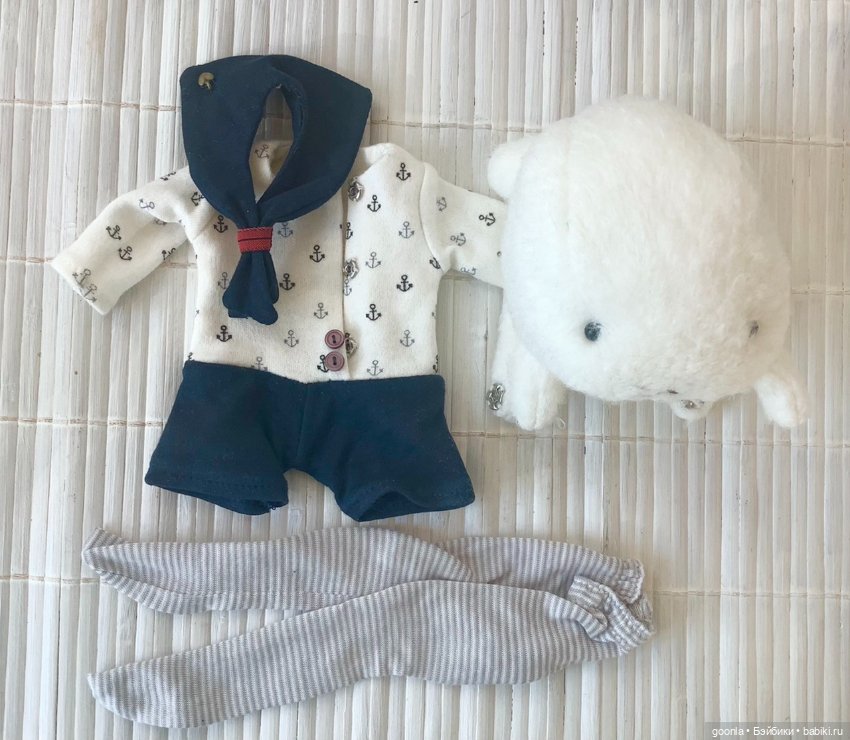 Матросский трикотажный аутфит на тини, 1/6, YoSD (фото 5)