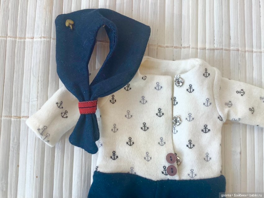 Матросский трикотажный аутфит на тини, 1/6, YoSD (фото 6)