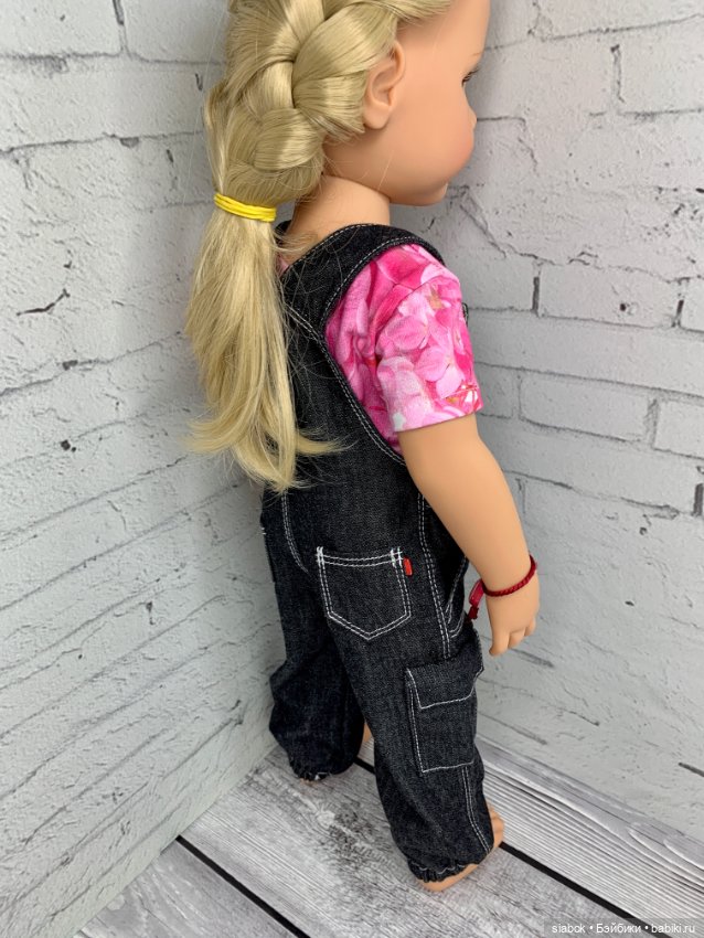 Джинсовые комбинезоны для кукол Готц 50 см (фото 4)