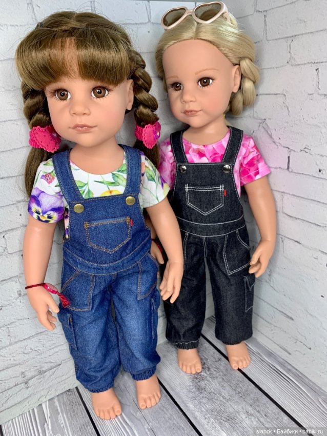 Джинсовые комбинезоны для кукол Готц 50 см