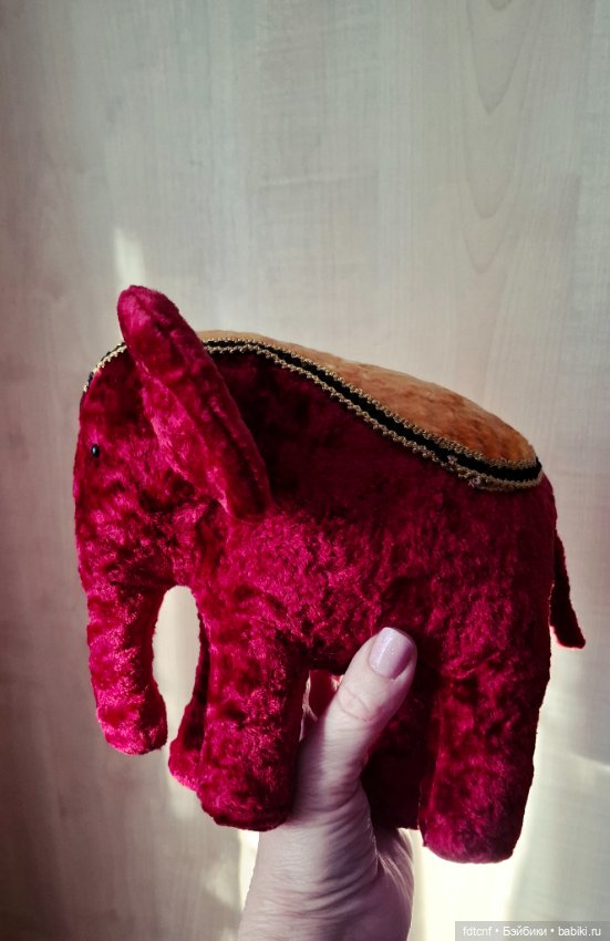 Тедди слоник из винтажного плюша (фото 4)