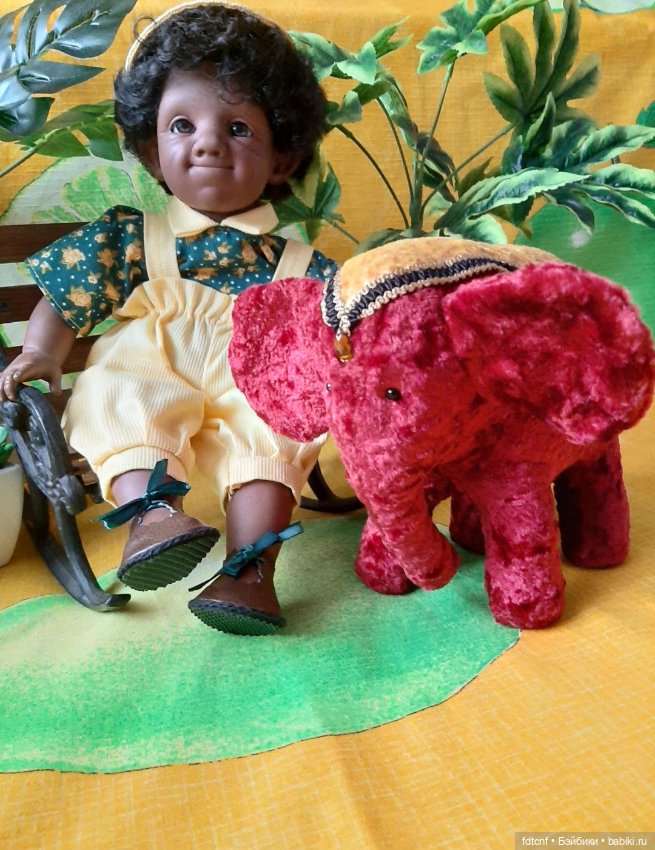 Тедди слоник из винтажного плюша (фото 8)