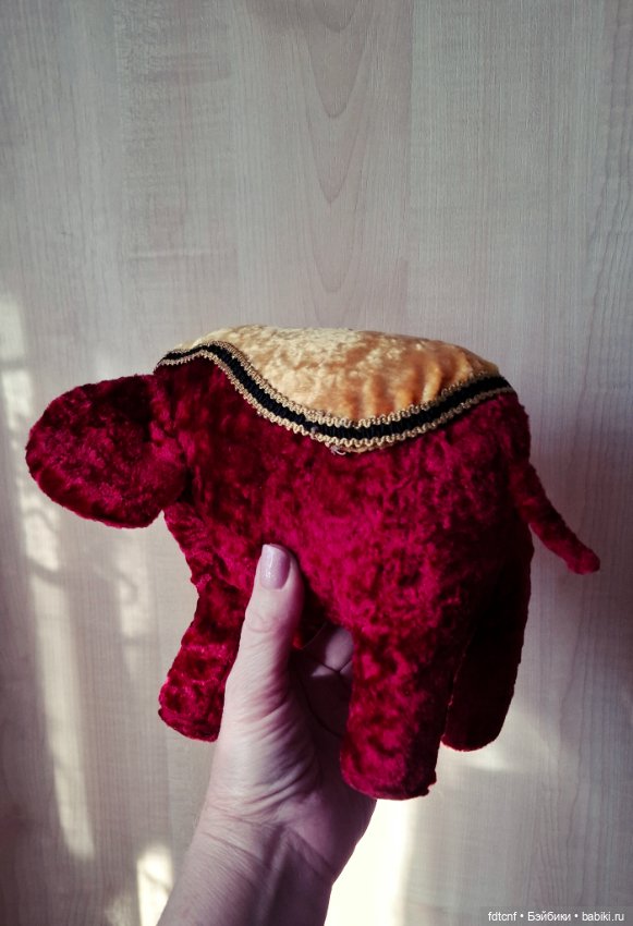 Тедди слоник из винтажного плюша (фото 5)