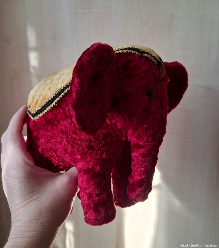 Тедди слоник из винтажного плюша (фото 2)