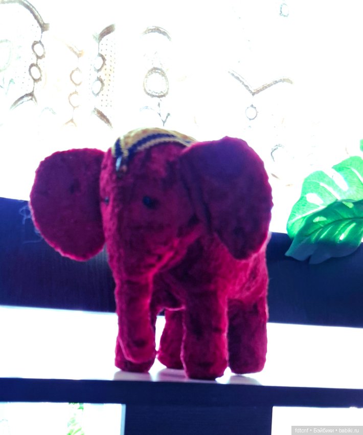 Тедди слоник из винтажного плюша (фото 7)