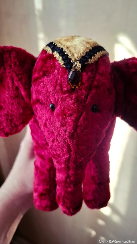 Тедди слоник из винтажного плюша (фото 3)