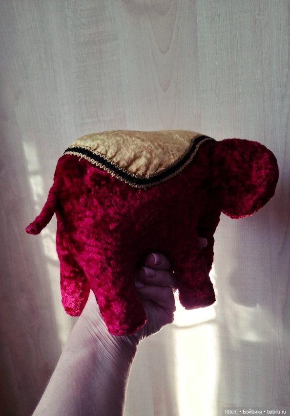 Тедди слоник из винтажного плюша (фото 6)