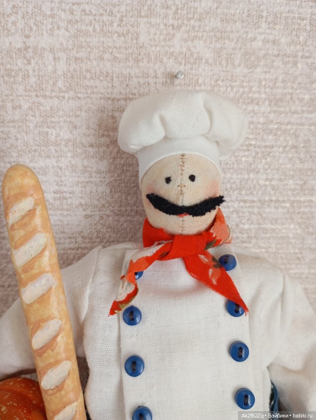 2 куклы Тильда: повар и девушка,31 и 28 см (фото 6)