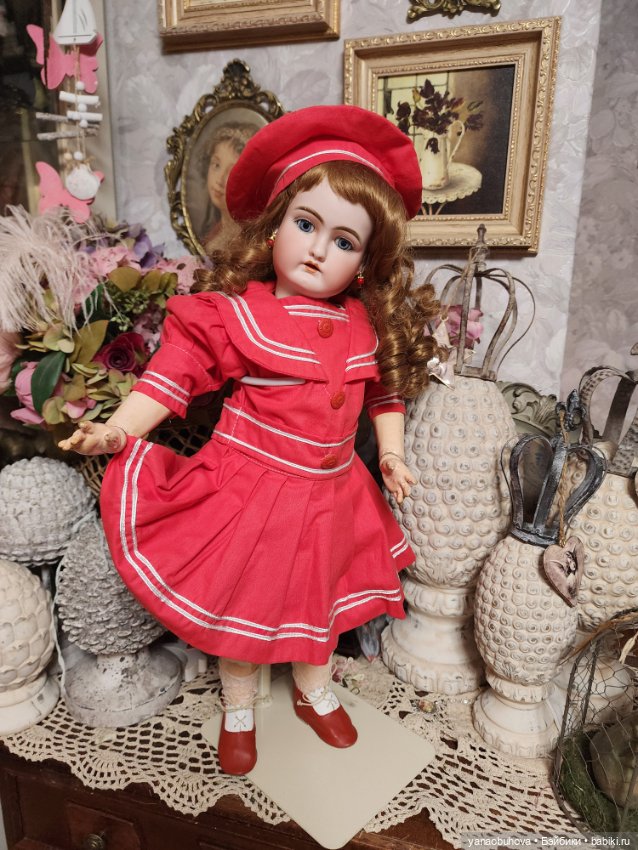 Антикварная ранняя кукла Хандверк 79, рост 55 см