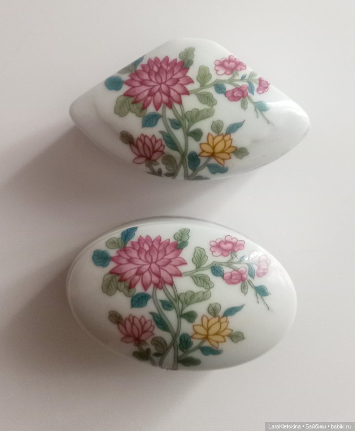 Лимож Франция. Пара миниатюрных шкатулок из фарфора (фото 3)