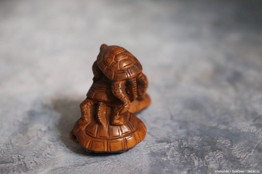 Нэцкэ «4 черепашки». Винтаж, подписана резчиком (фото 4)