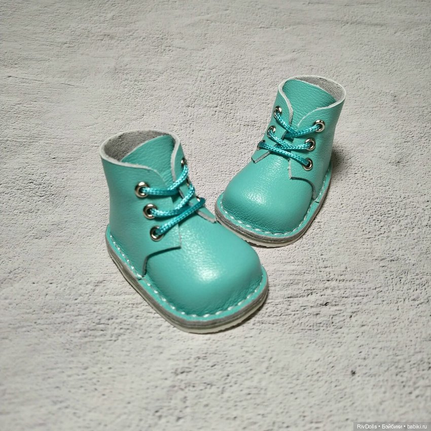 Обувь для кукол Паола Рейна (Ботиночки для куклы Paola Reina) Ботинки бирюзовые (фото 2)