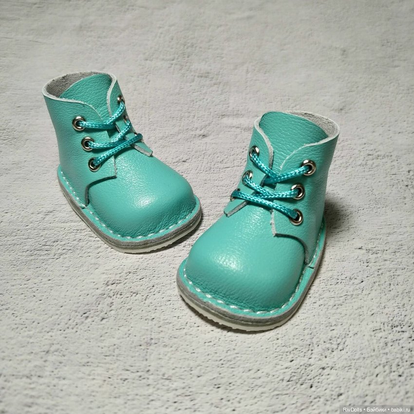 Обувь для кукол Паола Рейна (Ботиночки для куклы Paola Reina) Ботинки бирюзовые (фото 3)