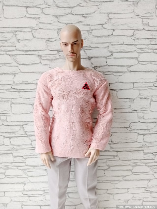 Лонгслив лакшери рвань с логотипом бренда Адонис Менгф (фото 7)