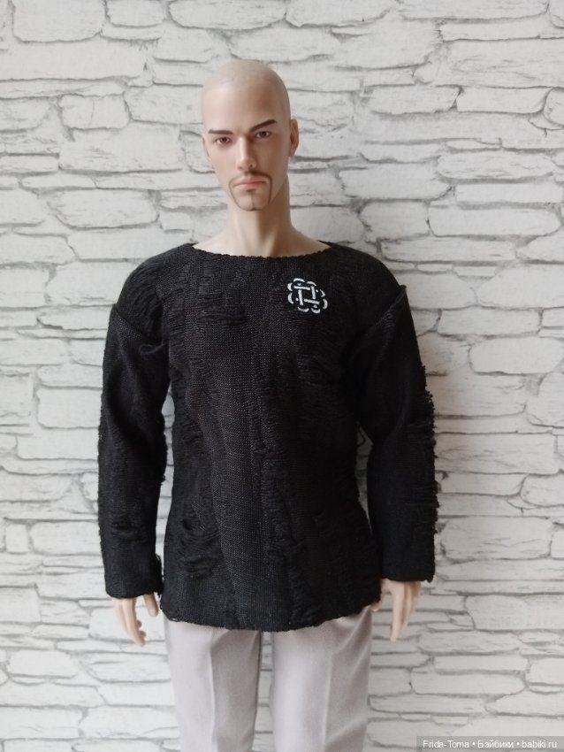 Лонгслив лакшери рвань с логотипом бренда Адонис Менгф (фото 2)