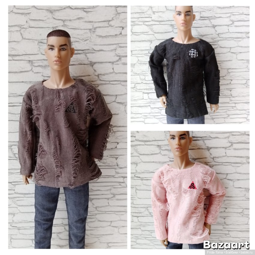 Лонгслив лакшери рвань с логотипом бренда монарх фр. Хомм Интегрити