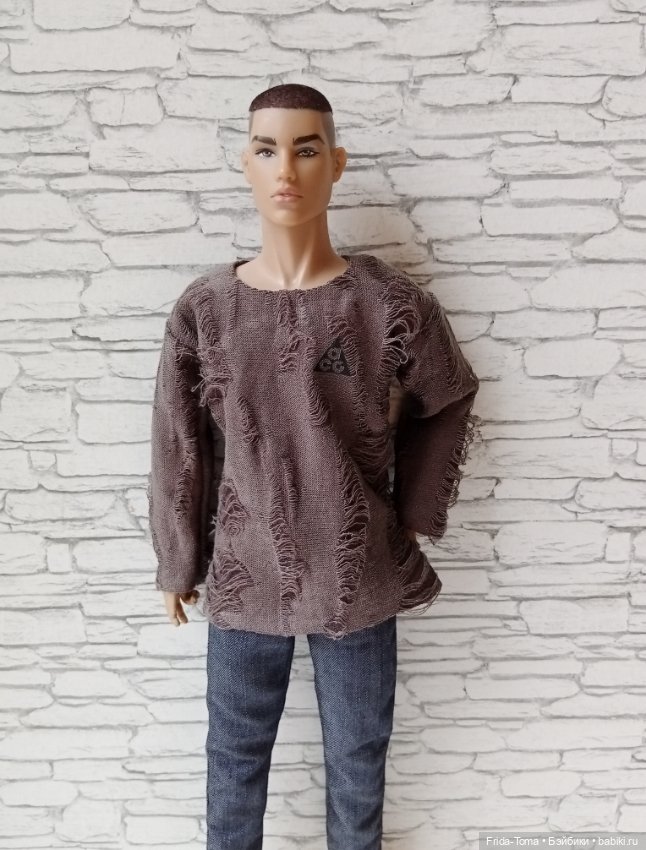 Лонгслив лакшери рвань с логотипом бренда монарх фр. Хомм Интегрити (фото 4)