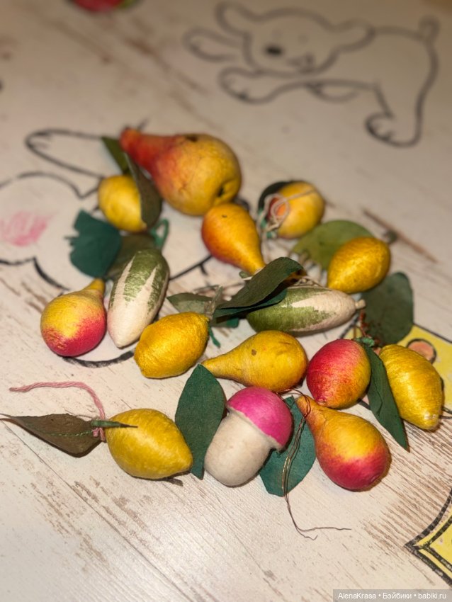 Лот ватных елочных игрушек ссср (фото 2)