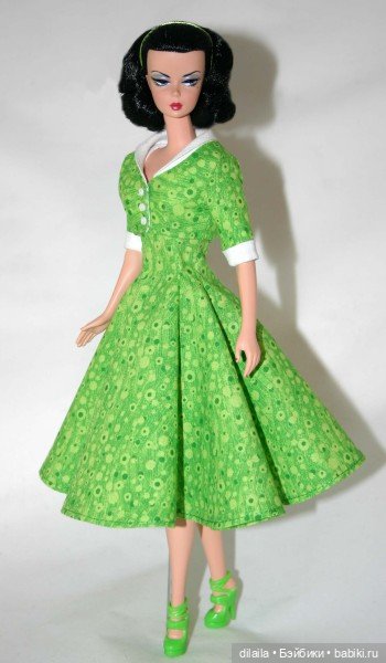 Выкройка PDF в натуральную величину / платье и жакет в стиле 1950-х для куклы Барби Силкстоун (фото 4)