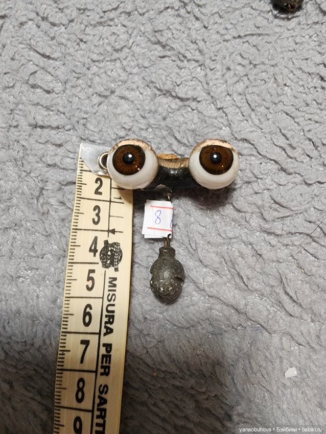 Антикварные стеклянные кукольные глаза на рокере (фото 8)